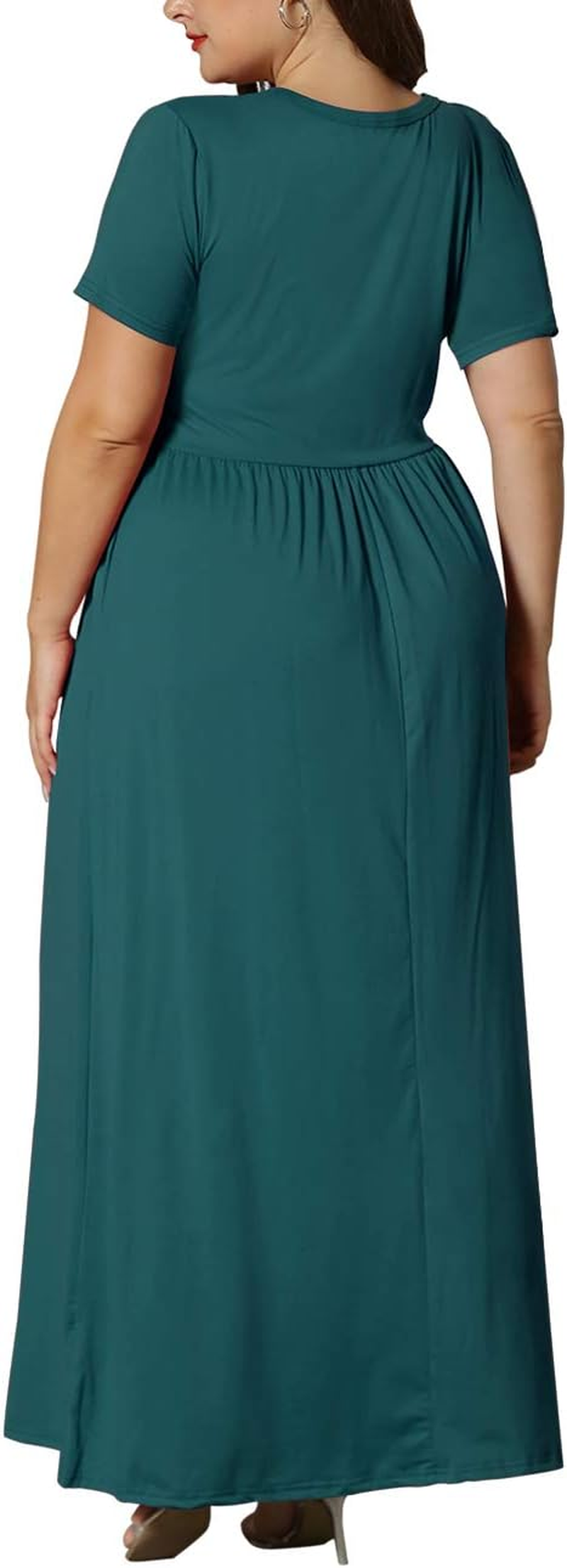 Women’S plus Size Maxi Dresses for Curvy Women Summer Casual Short Sleeve 2025 Long Dress 14W-26W - Image 6