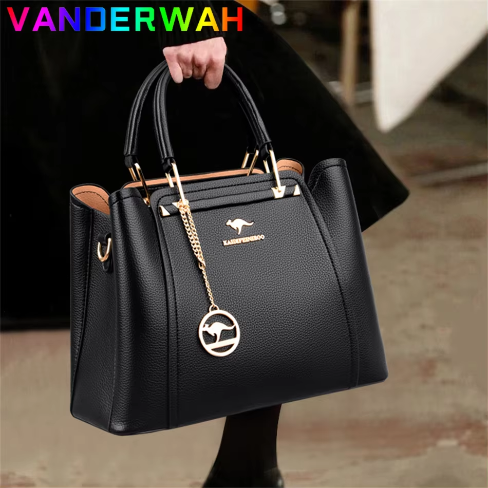 Soft Leather Luxury Handbags Tote - Image 2