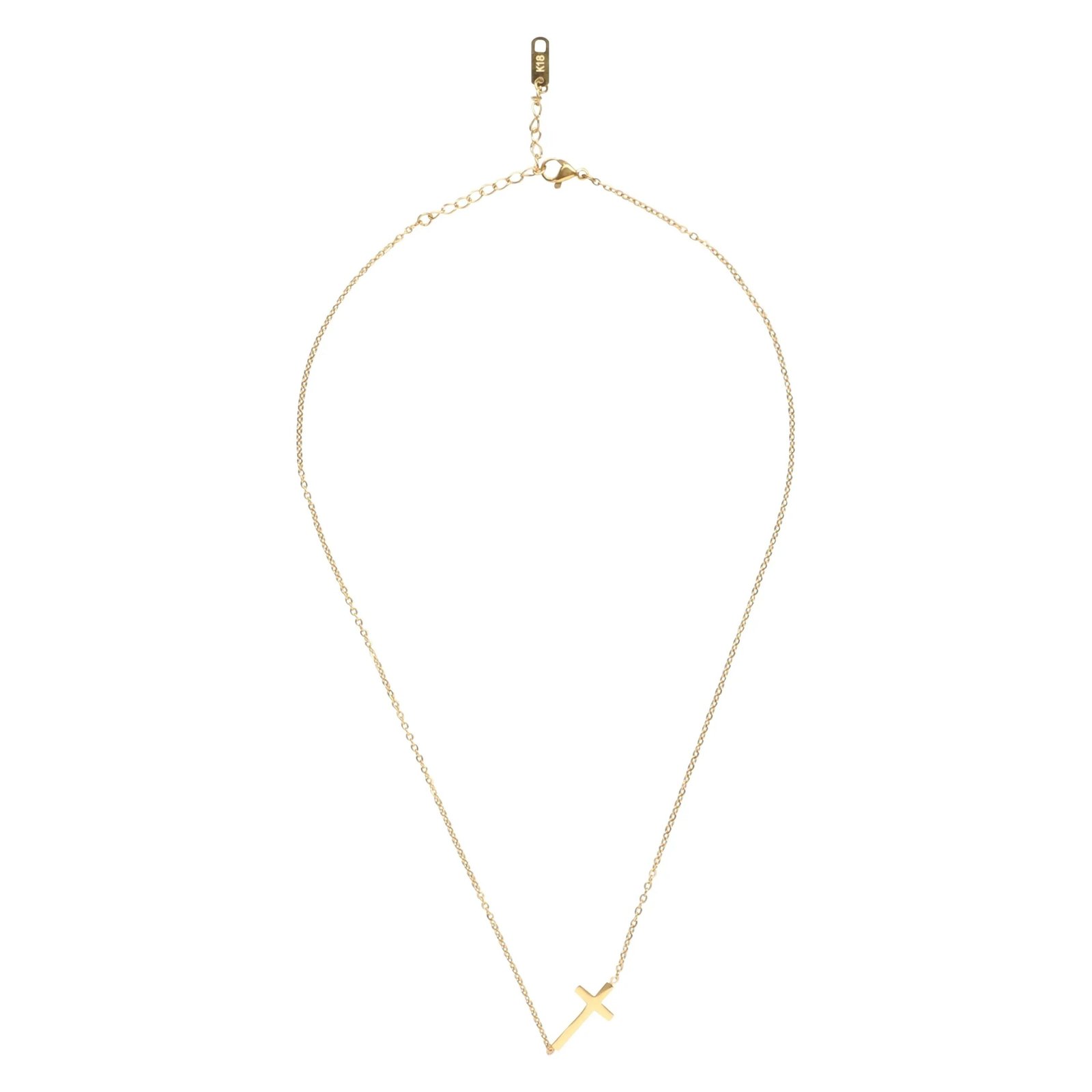 14K Gold Necklace | Gold Plated Cross Pendant Necklace - Image 8