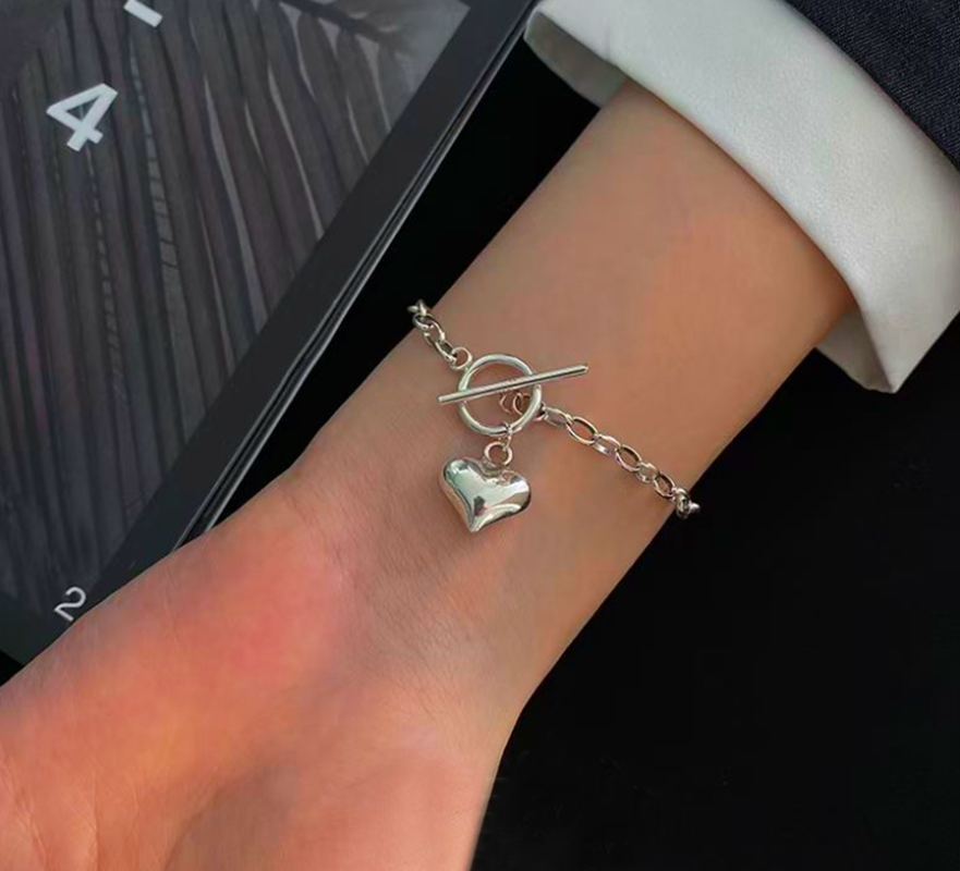 Heart Pendant 925 Sterling Silver Plated Chain Necklace Bracelet Women Jewellery - Image 7